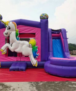 Magical Unicorn Adventure Bounce House and Slide Combo