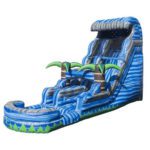 Tropical Laguna Inflatable Water Slide with Palm Tree and Pool